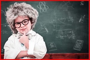 a child dressed as a scientist